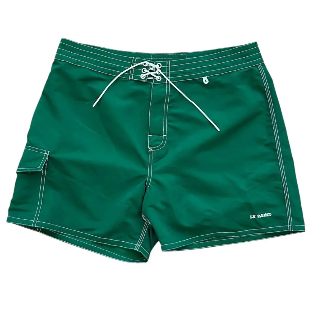 La Reina Green Jalapeño Mens Boardshort — front view