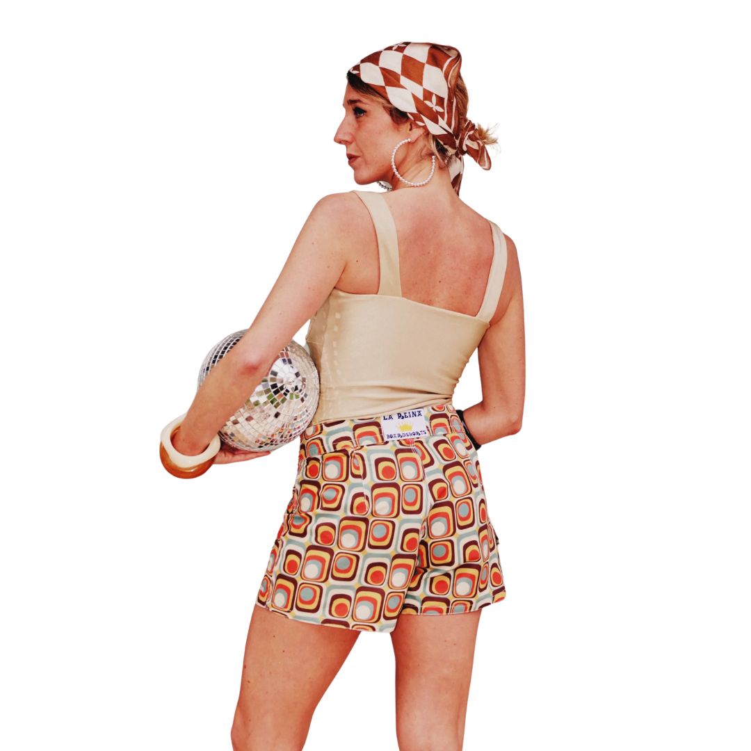 La Reina Disco Night Boardshort — worn view