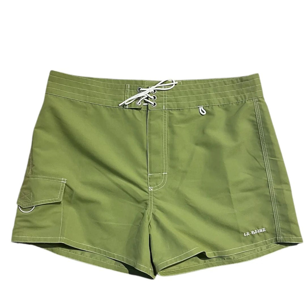 La Reina Green Aceituna Womens Boardshort — front view