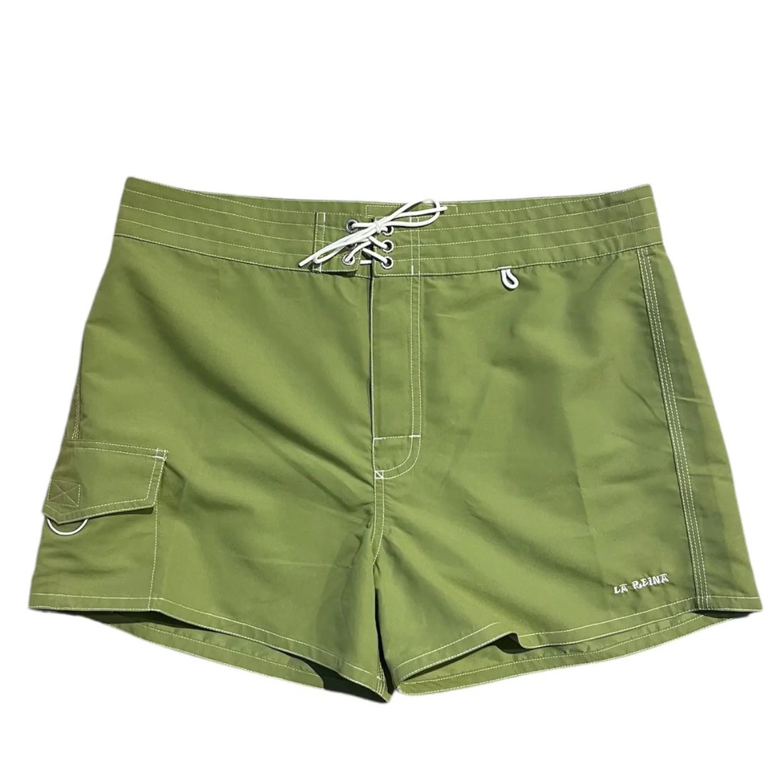 La Reina Green Aceituna Womens Boardshort — front view
