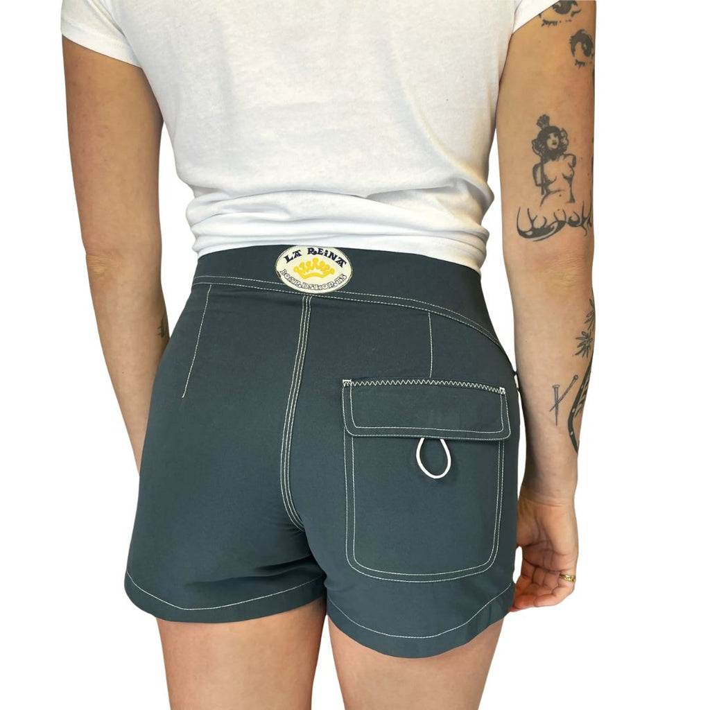 La Reina Marine Stripe Boardshort — worn view