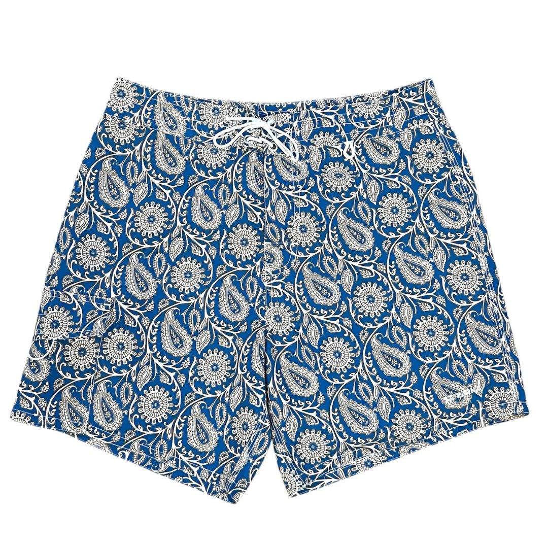 La Reina Mid Paisley Mens Boardshort — front view