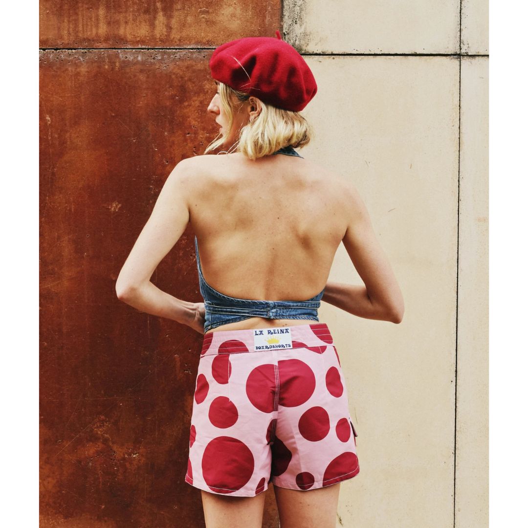 La Reina Pink Olé Boardshort — side view