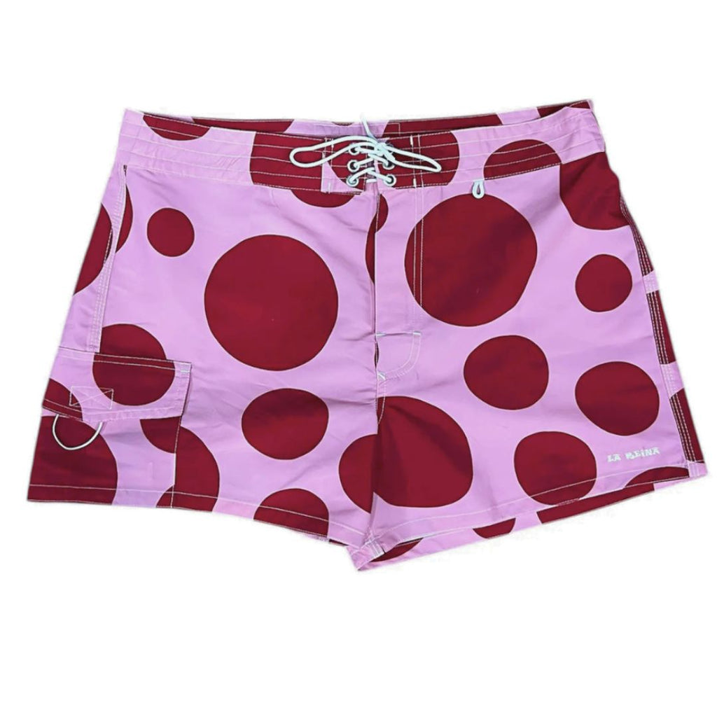 La Reina Pink Olé Womens Boardshort — worn view