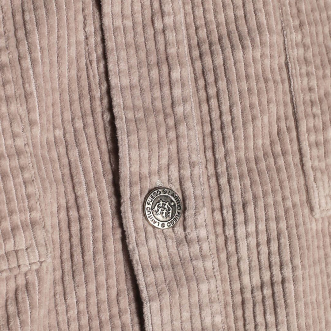 Latitud Fuego Corduroy Long Sleeve Shirt Jacket Topo — open jacket view