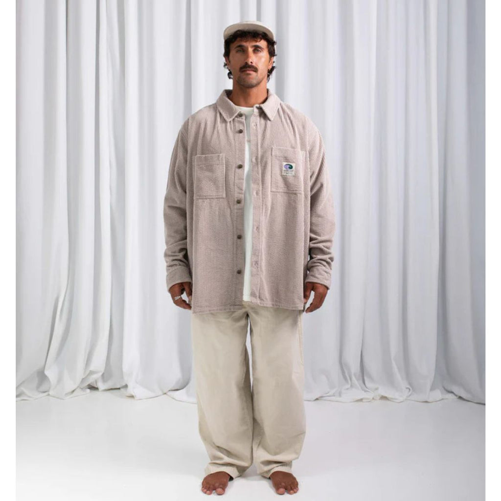 Latitud Fuego Corduroy Long Sleeve Shirt Jacket Topo — back view
