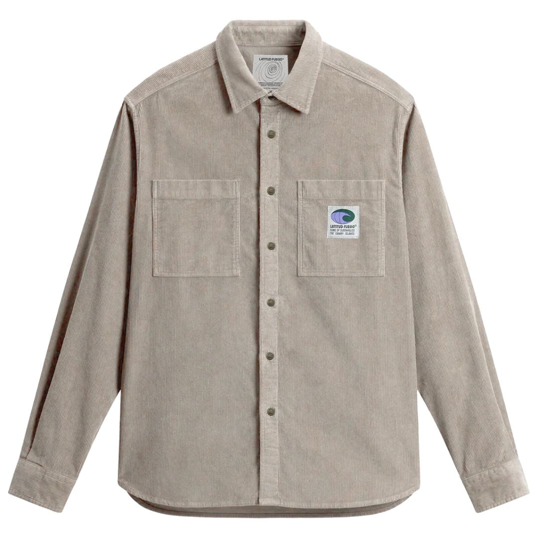 Latitud Fuego Corduroy Long Sleeve Shirt Jacket Topo — front view