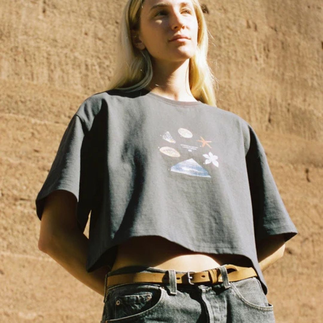 Latitud Fuego Womens Eruption Cropped T-Shirt - Anthracite