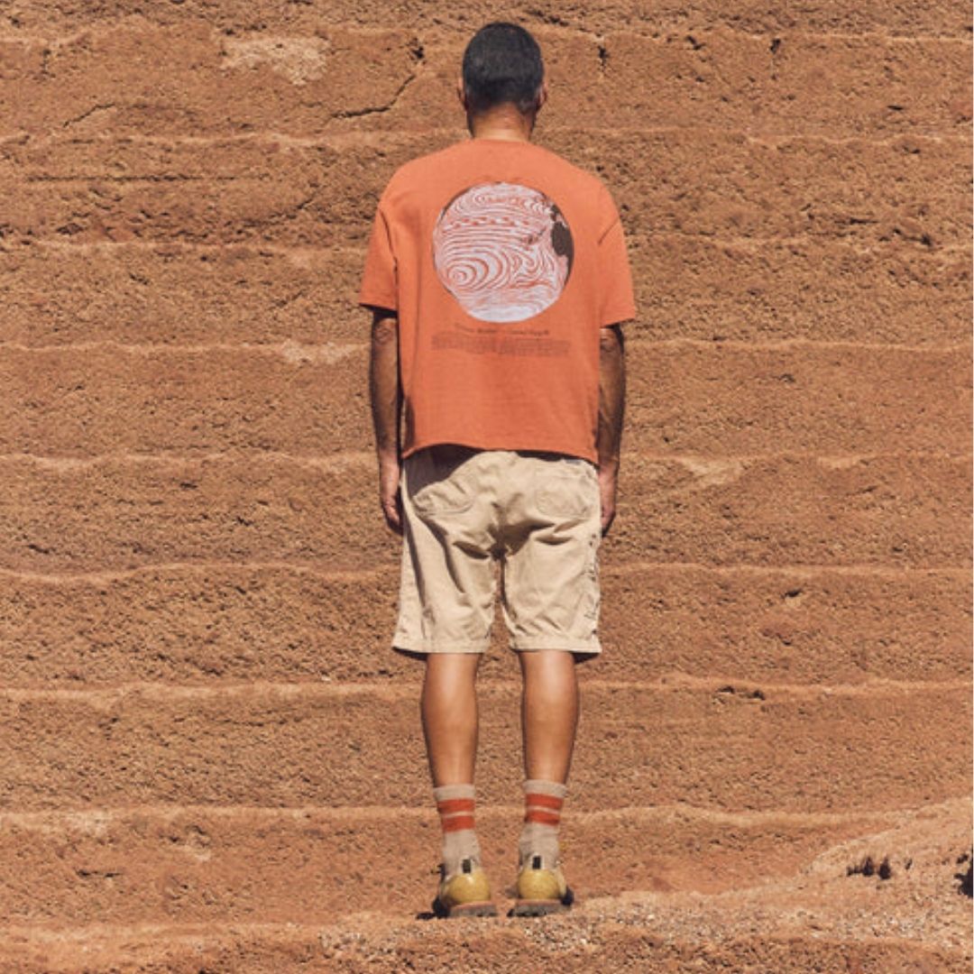 Latitud Fuego Currents T-Shirt Roasted Orange — detail view
