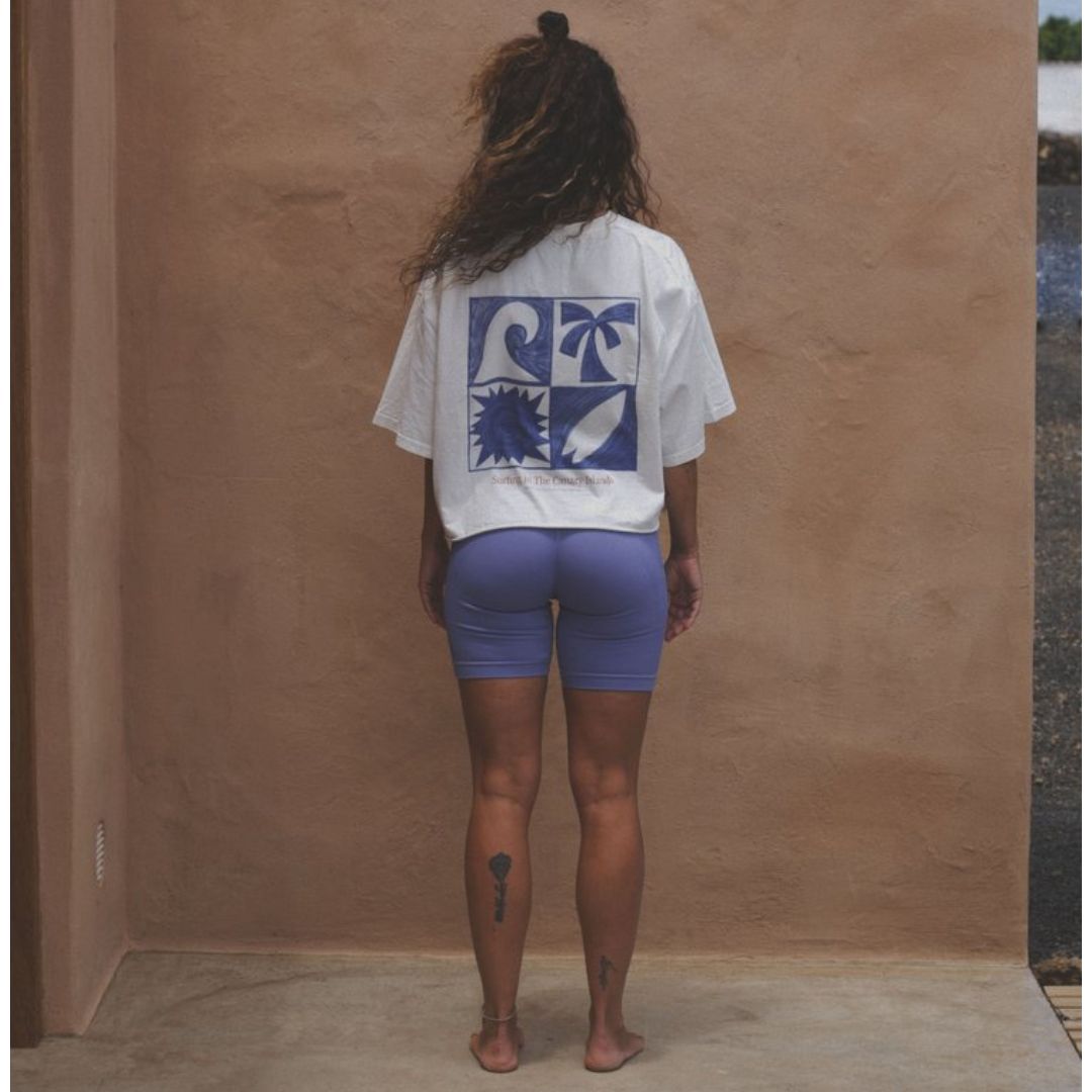 Latitud Fuego Womens Essential Cropped T-Shirt - Off White