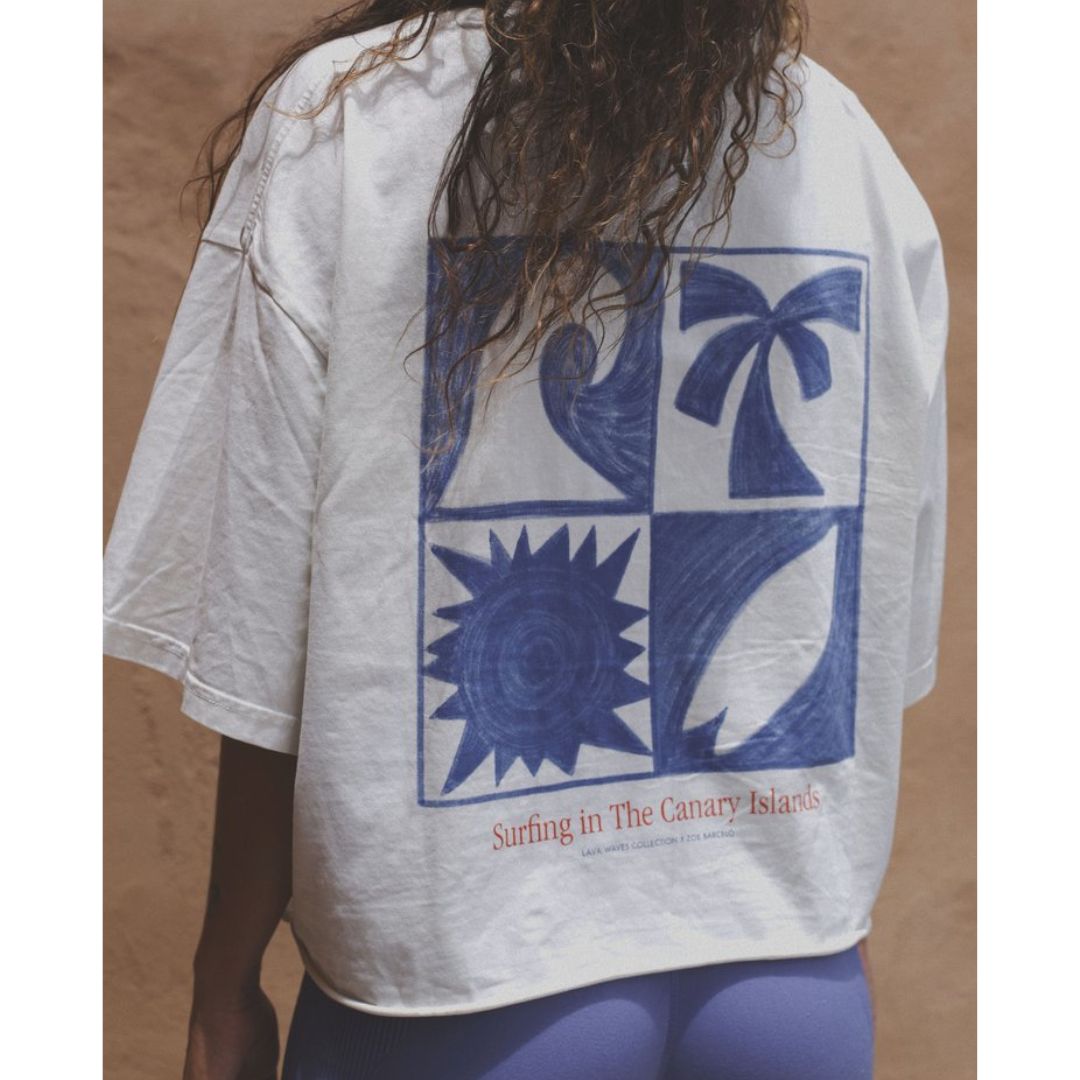 Latitud Fuego Womens Essential Cropped T-Shirt - Off White