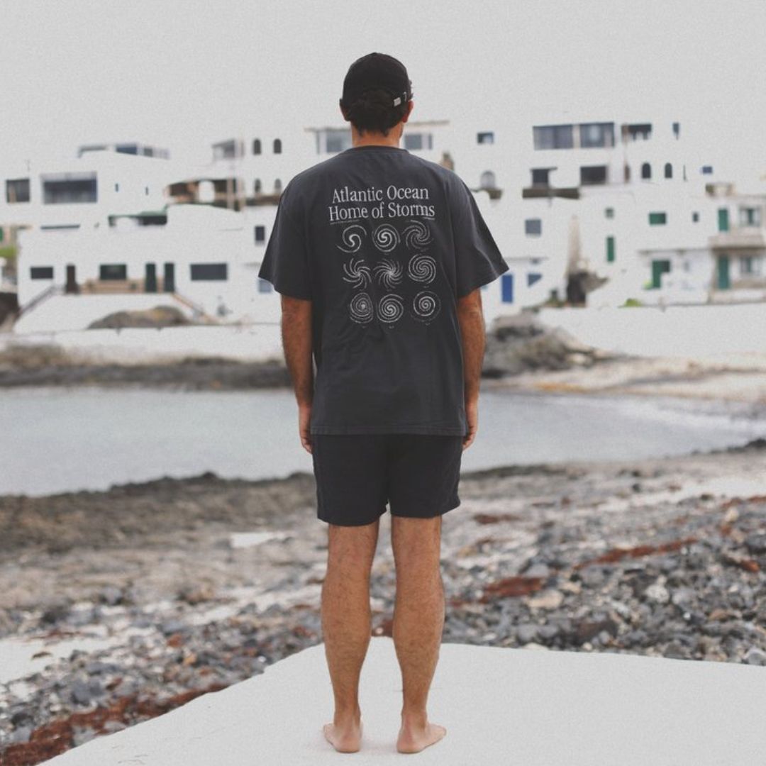 Latitud Fuego Home of Storms T-Shirt Washed Black — worn view