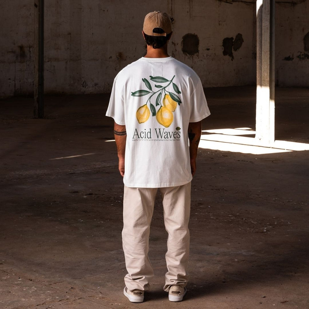 Latitud Fuego Lemon T-Shirt White — detail view
