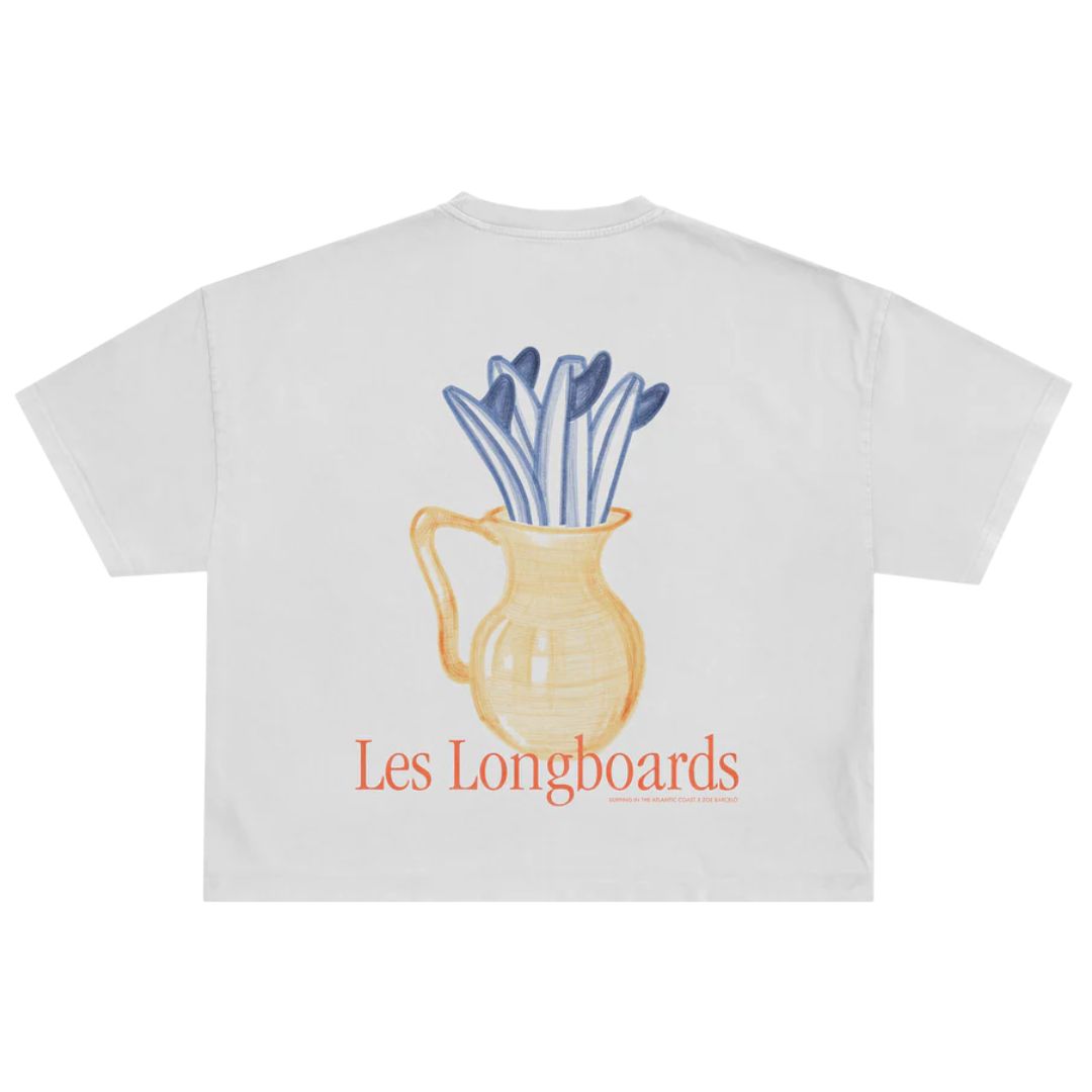 Latitud Fuego Wms Les Longboards Cropped T-Shirt - Bone