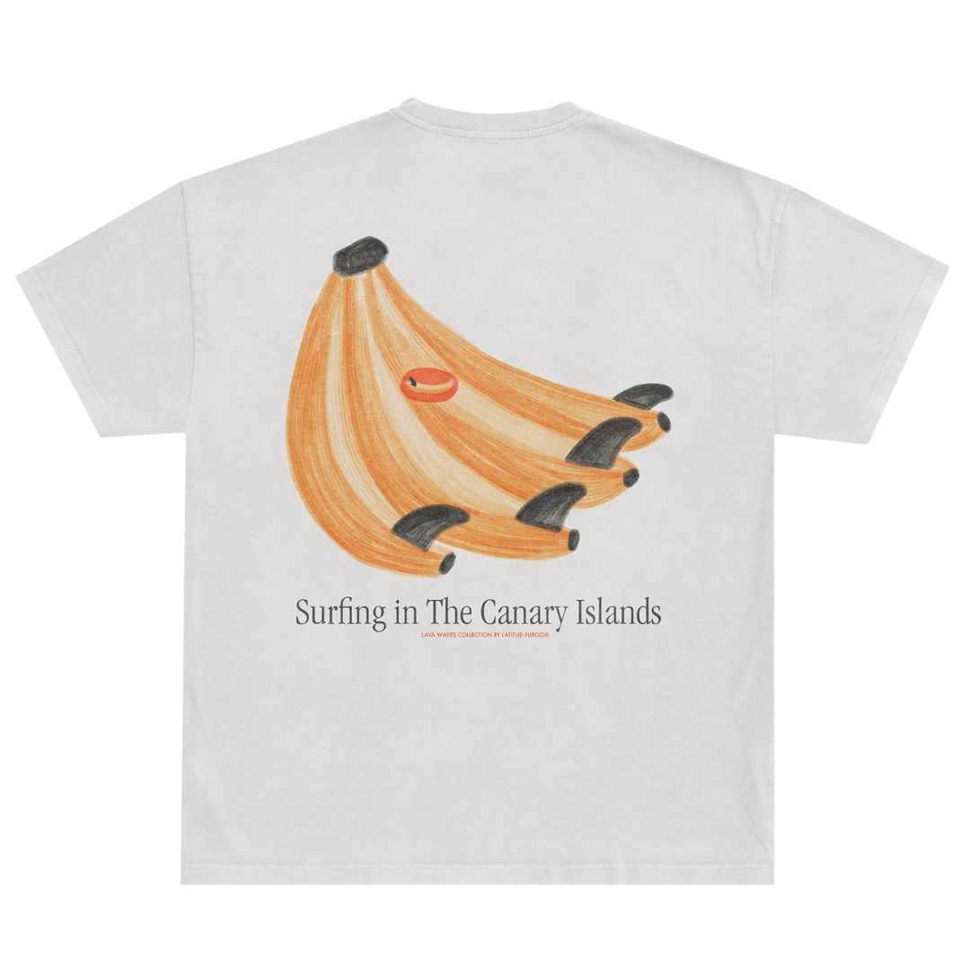 Latitud Fuego Platanos T-Shirt Ecru — front view