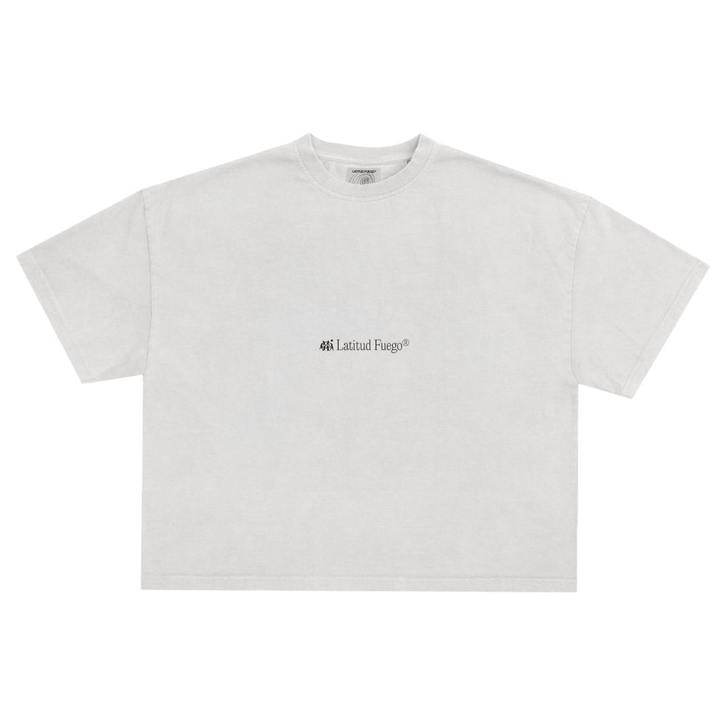 Latitud Fuego Womens Spiral Cropped T-Shirt Ecru — back view