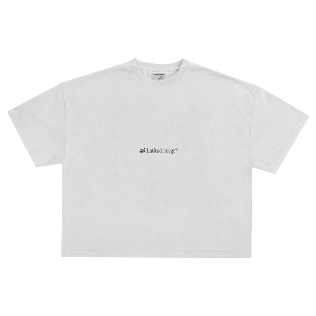Latitud Fuego Womens Spiral Cropped T-Shirt Ecru — back view