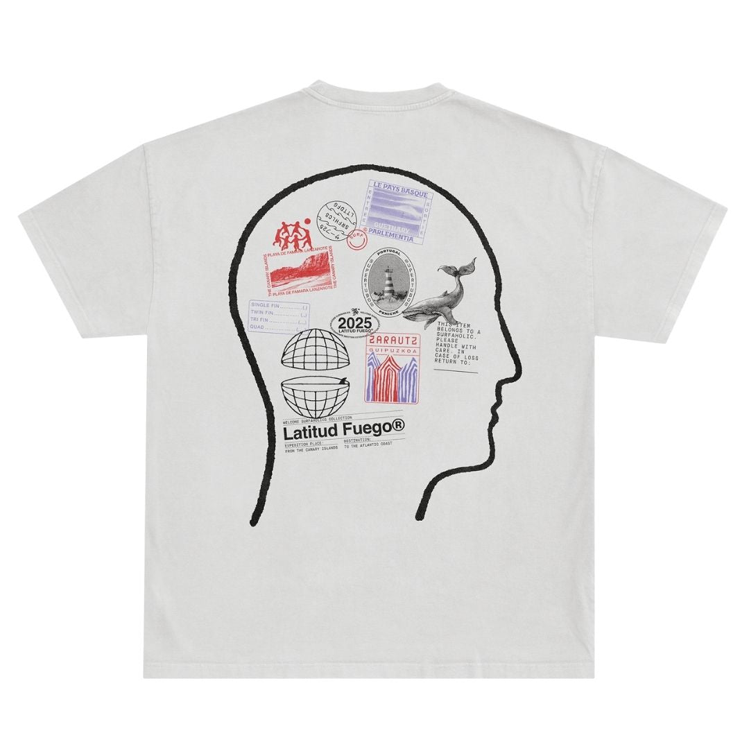 Latitud Fuego Stamps T-Shirt - Ecru