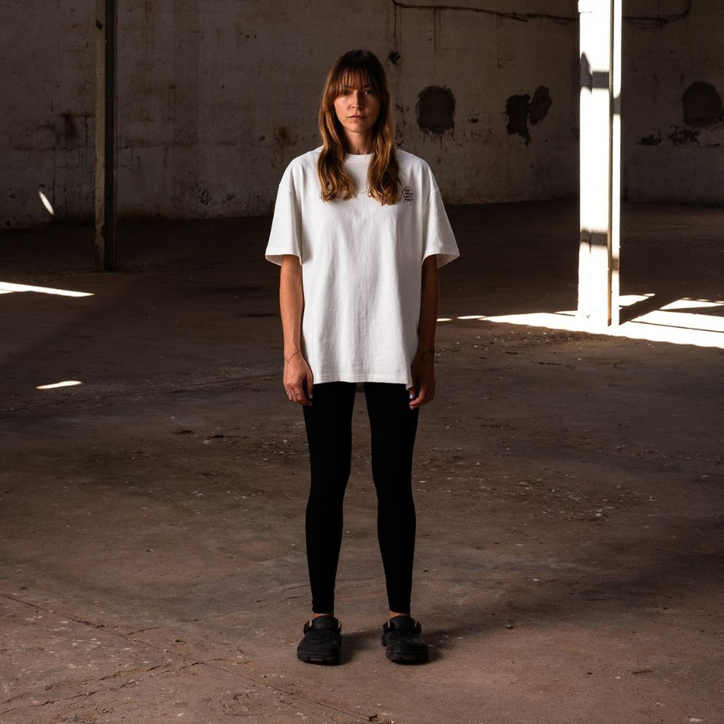 Latitud Fuego Stamps T-Shirt Ecru — lifestyle shot 2