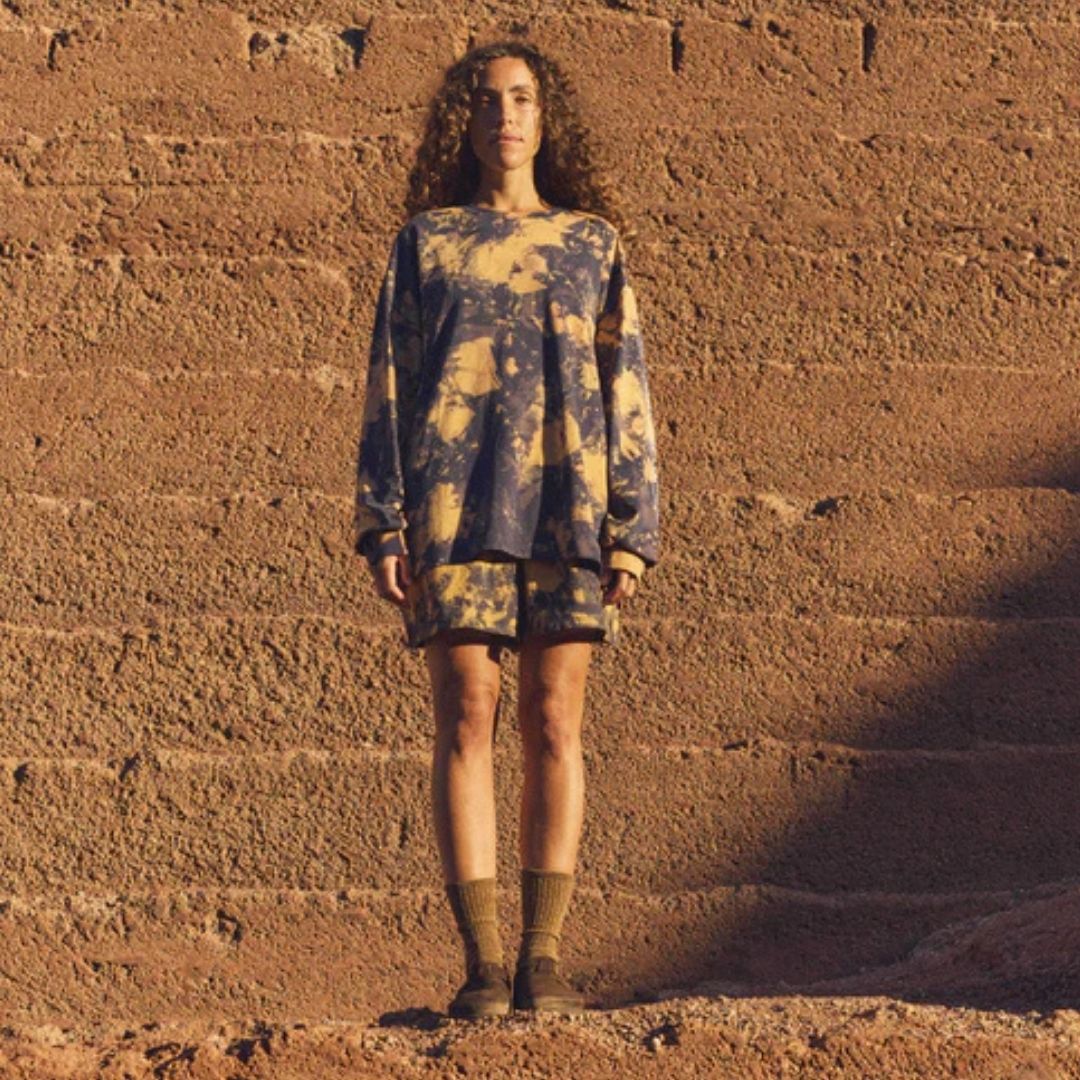 Latitud Fuego Tie Dye Long Sleeve T-Shirt Tie Dye — worn view