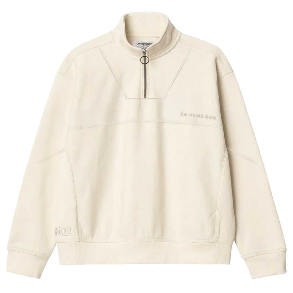 Latitud Fuego Vintage Zip Sweater Beige — front view