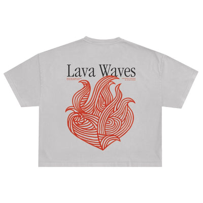 Latitud Fuego Womens Cropped Flames T-Shirt - Bone