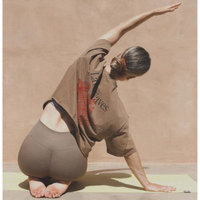 Latitud Fuego Womens Cropped Flames T-Shirt - Brown