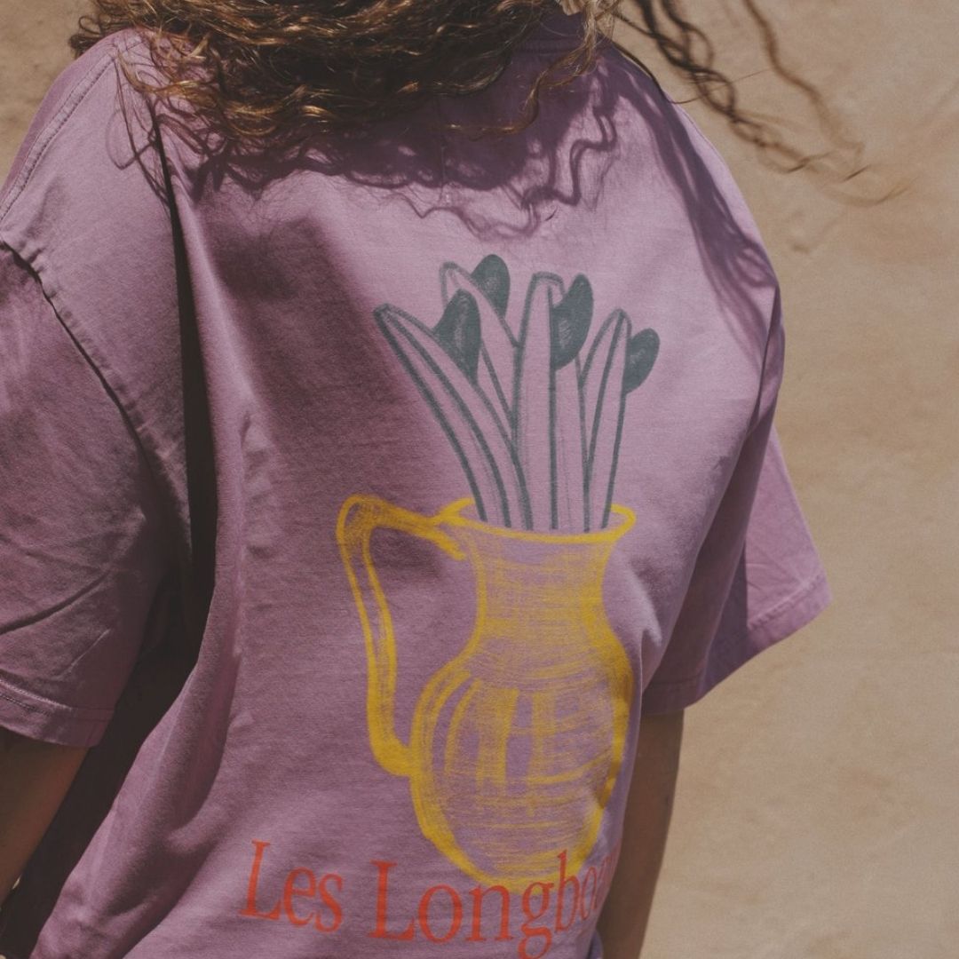 Latitud Fuego Womens Les Longboards Cropped T-Shirt - Açaí