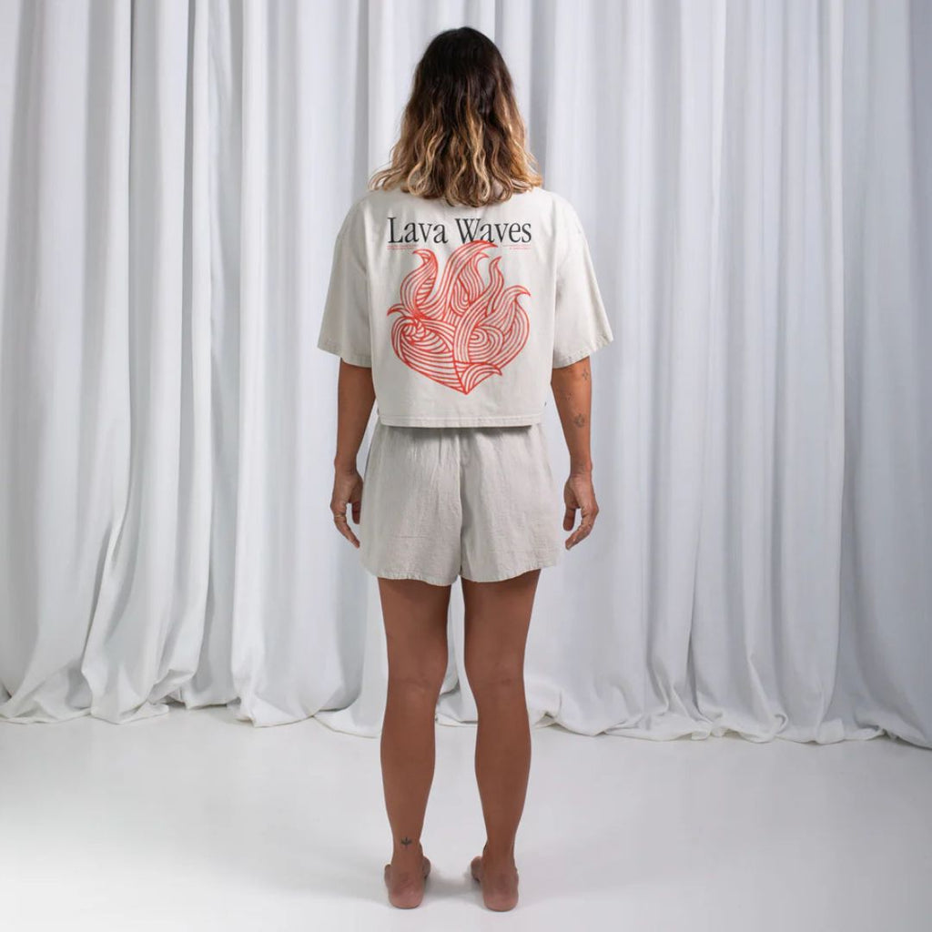 Womens LF Organic Cotton Shorts - Bone / Grey