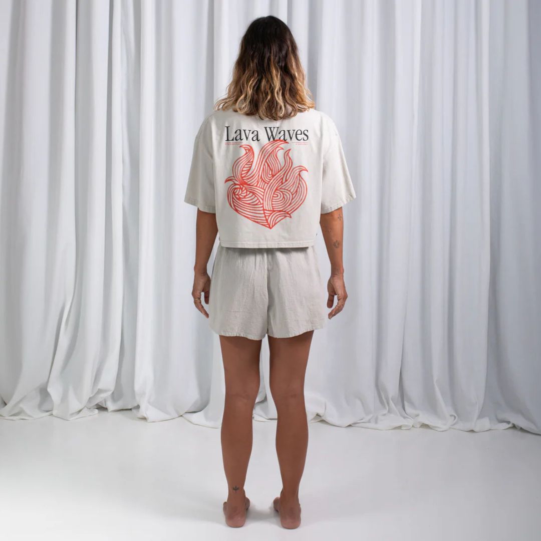 Womens LF Organic Cotton Shorts - Bone / Grey