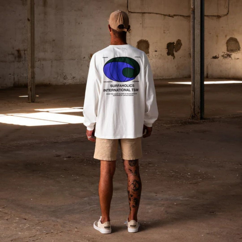 Latitud Fuego World Long Sleeve T-Shirt White — detail view