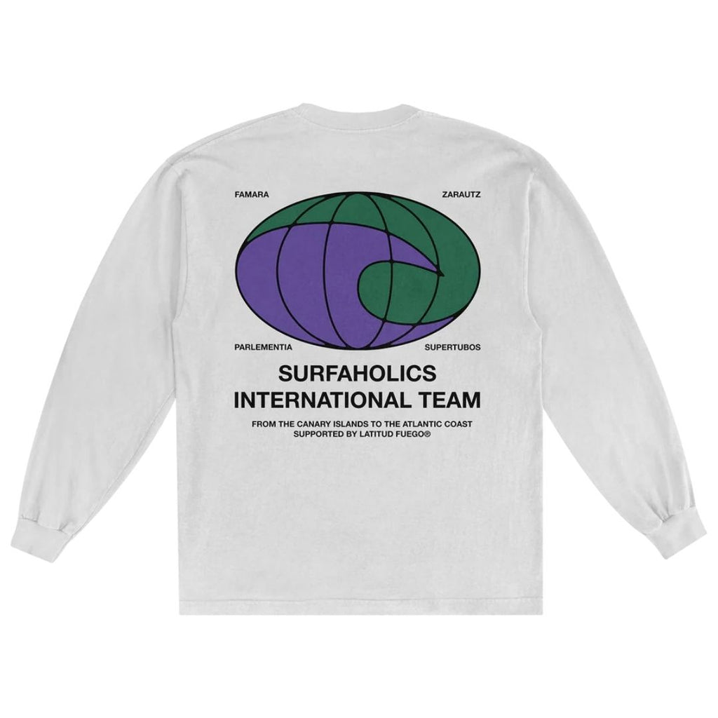 Latitud Fuego World Long Sleeve T-Shirt White — front view