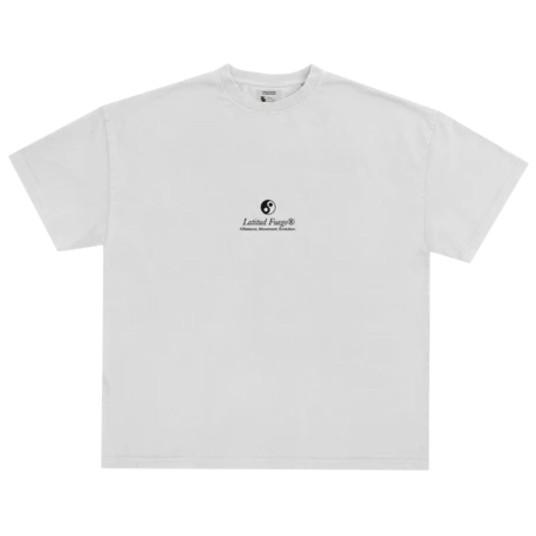 Latitud Fuego Yin Yang T-Shirt White — back view