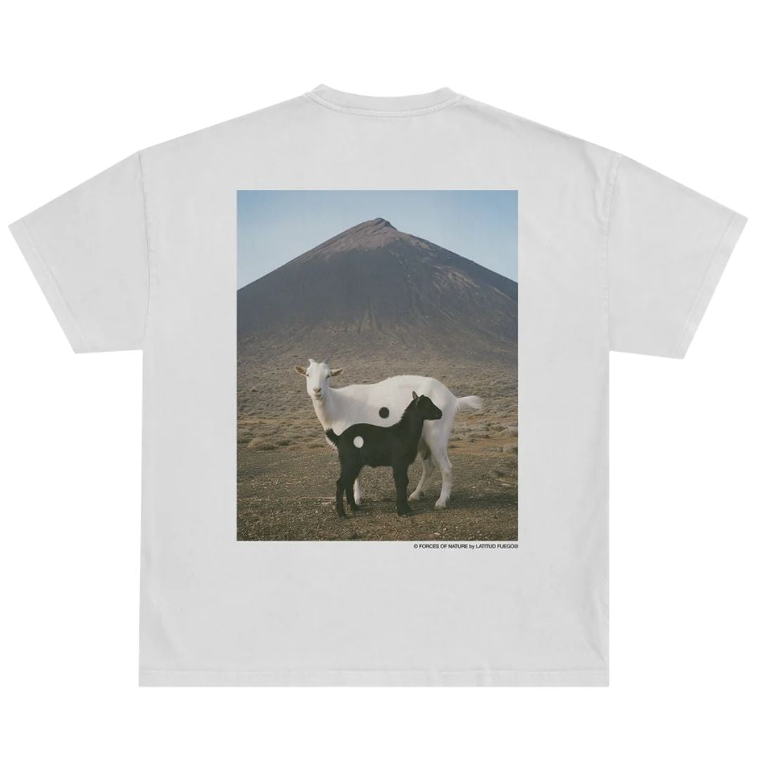 Latitud Fuego Yin Yang T-Shirt White — front view