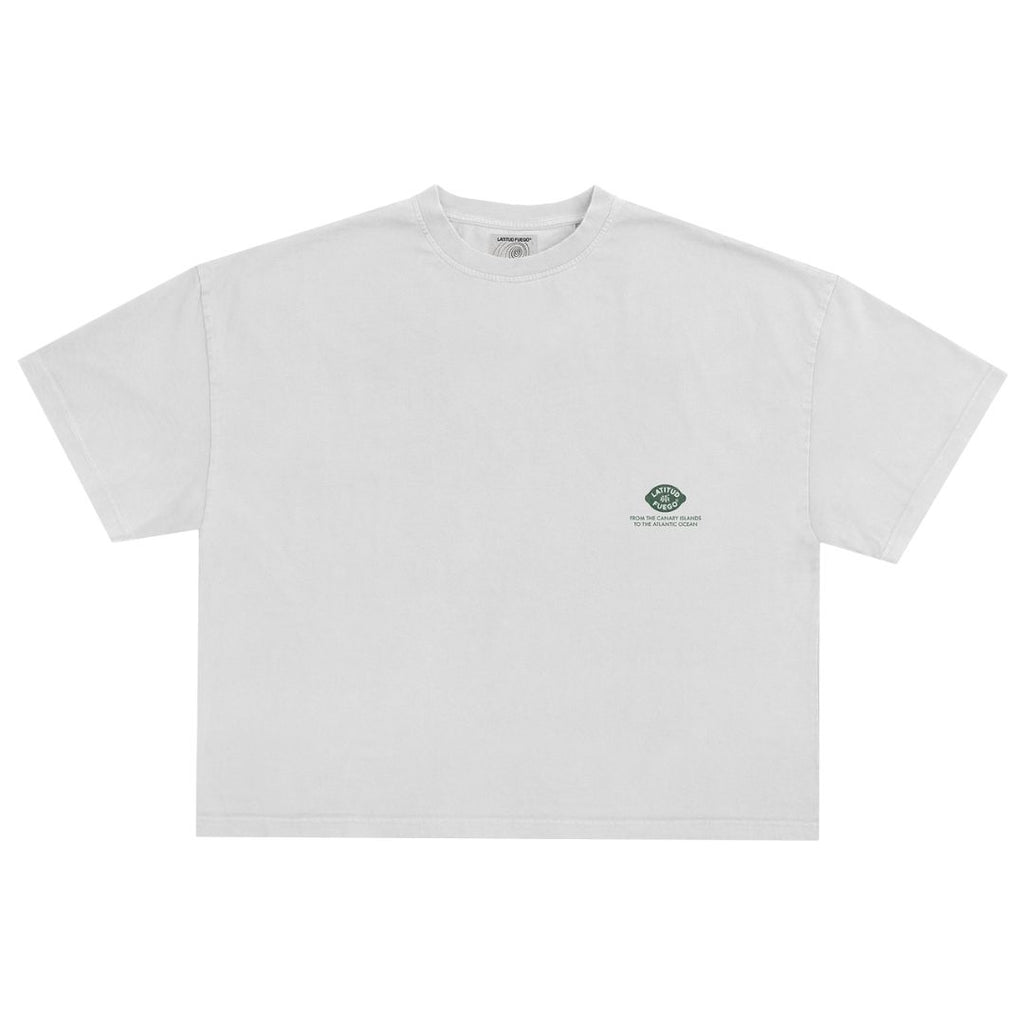 Latitud Fuego Womens Lemon Cropped T-Shirt White — back view