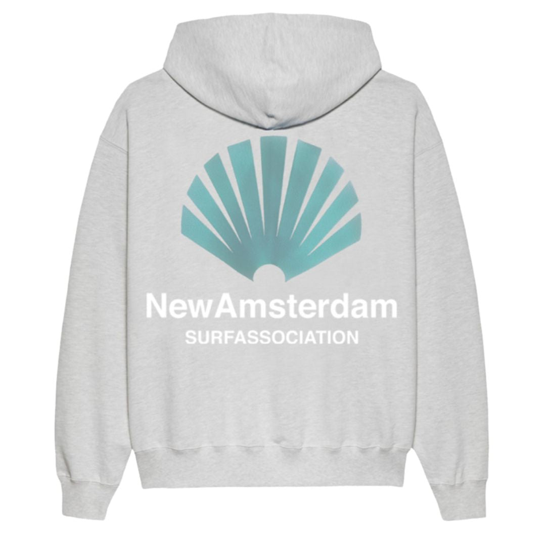 New Amsterdam Logo Hoodie - Ash Green Frost