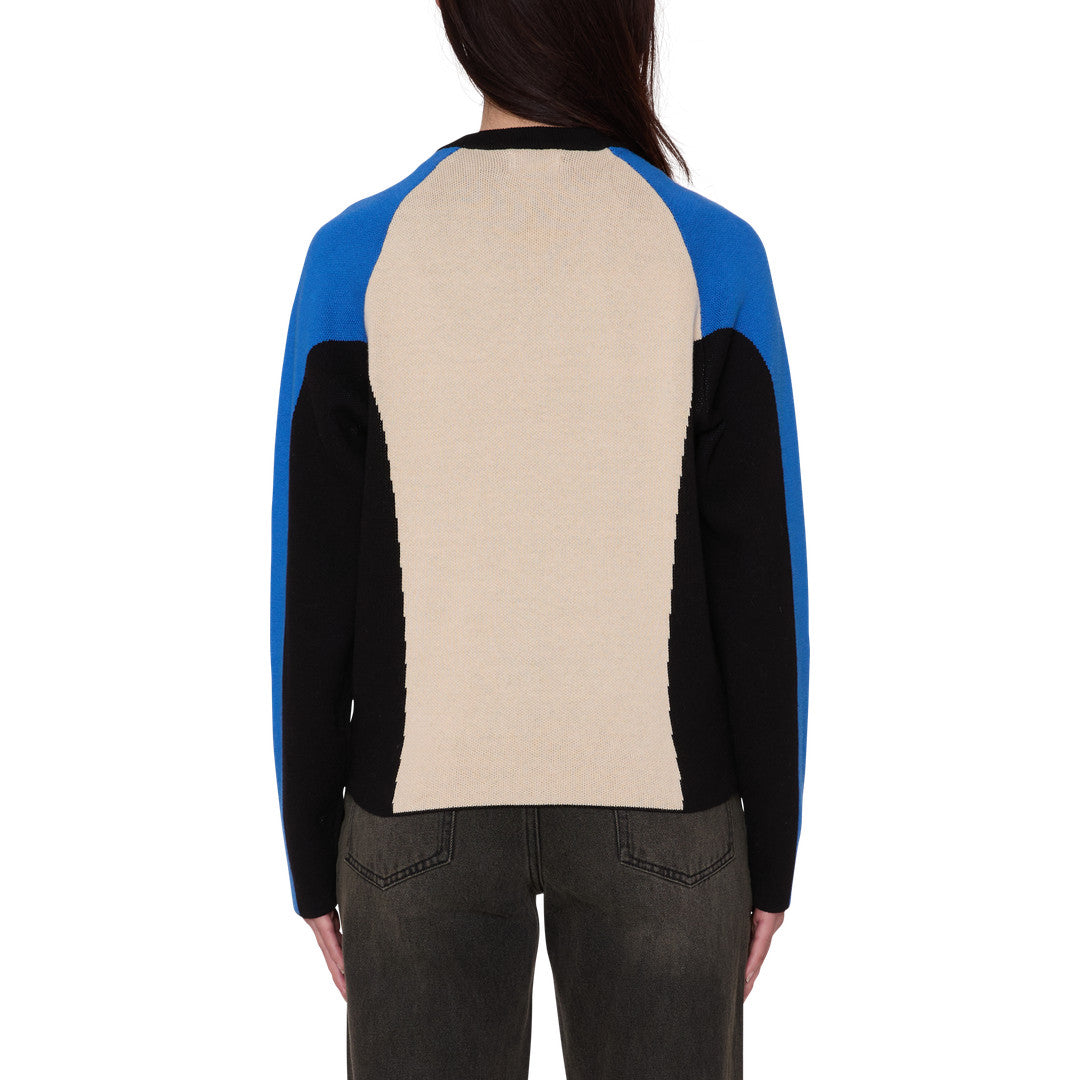 Womens Angie Crew Sweater - Cream Multi - detail 1