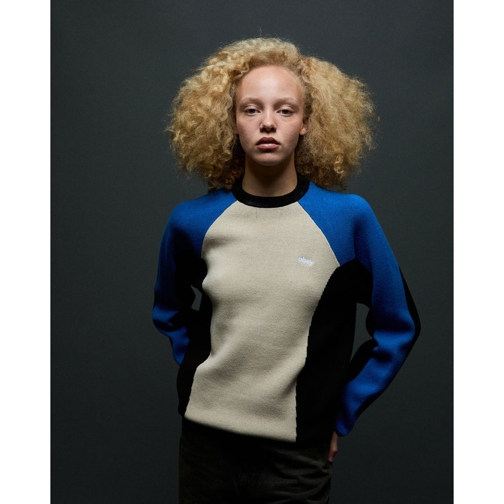 Womens Angie Crew Sweater - Cream Multi - detail 3