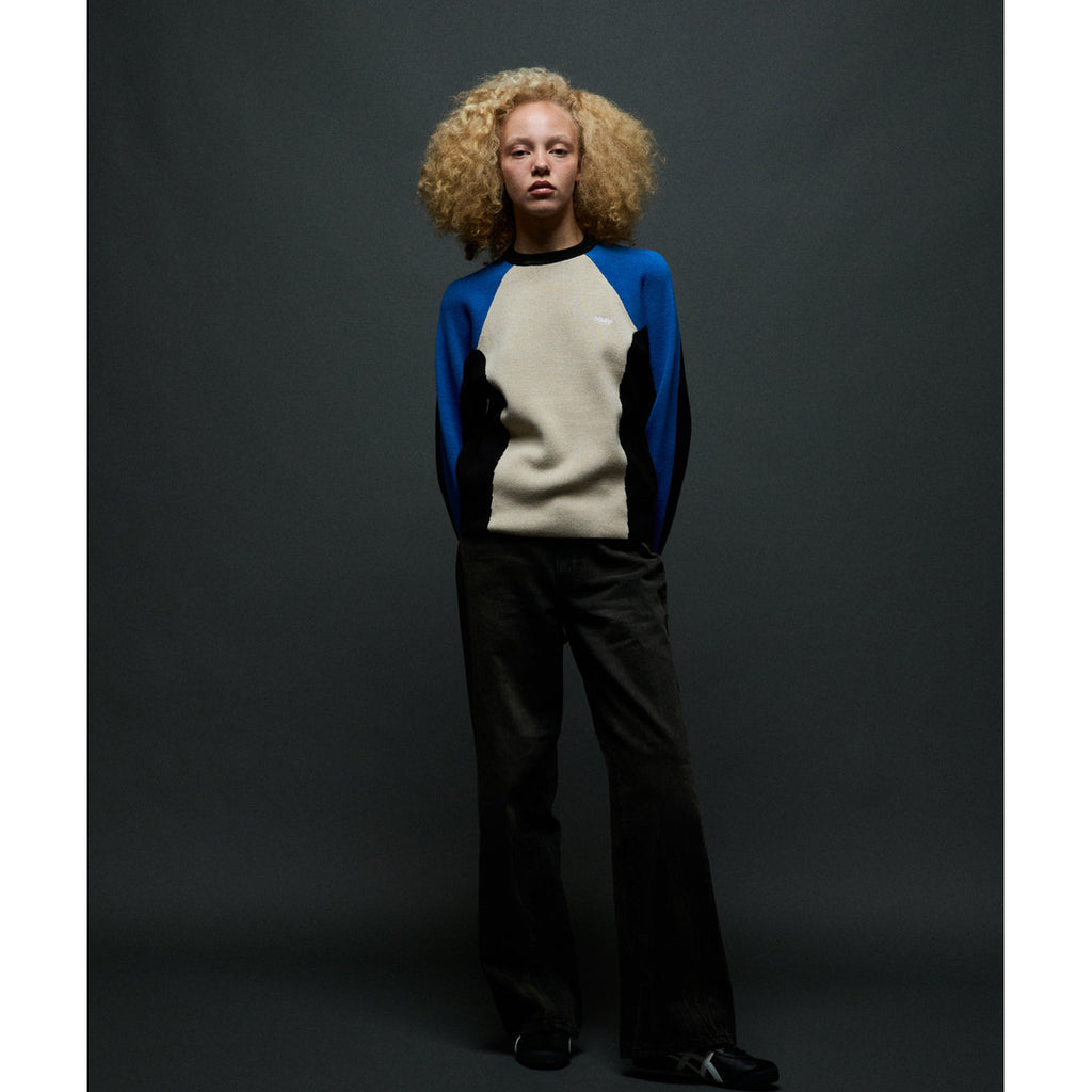 Womens Angie Crew Sweater - Cream Multi - detail 4