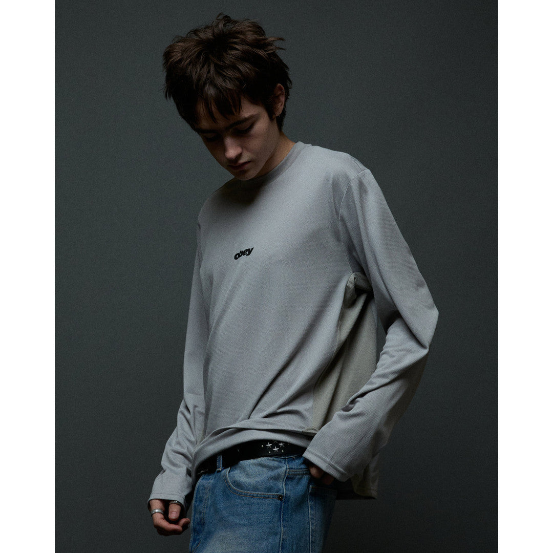 Obey Basecamp Knit Long Sleeve Shirt - Drizzle Multi - detail