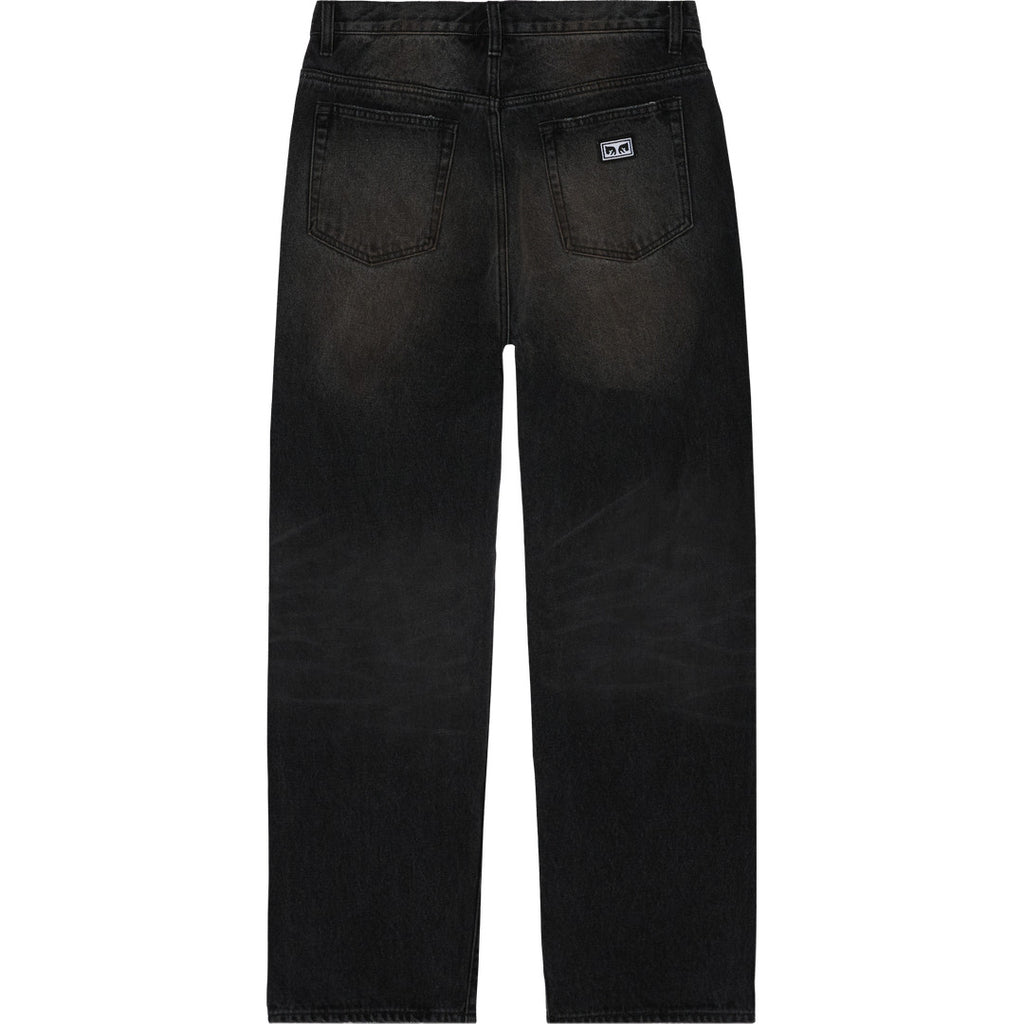 Obey Boxcar Straight Leg Denim Jeans - Oxidized Black - back