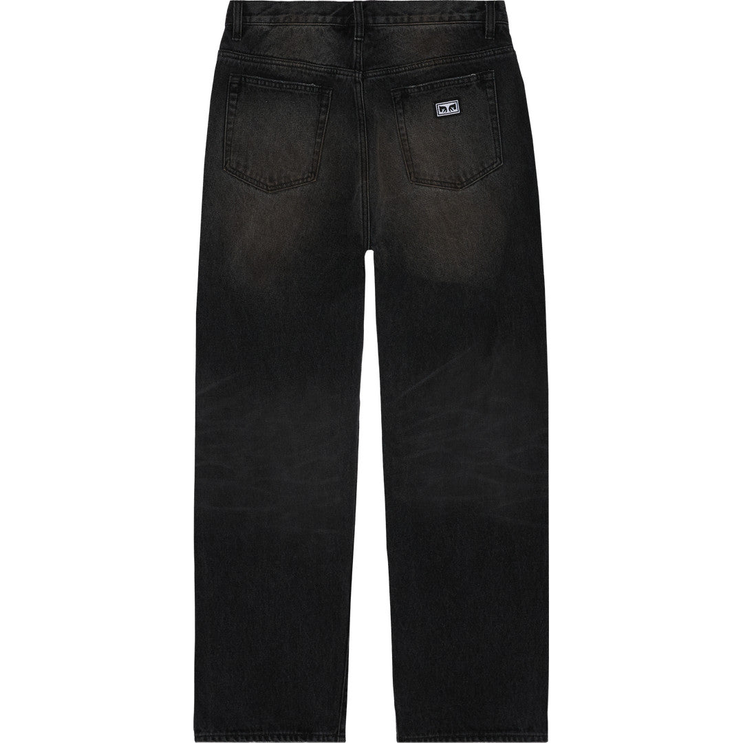 Obey Boxcar Straight Leg Denim Jeans - Oxidized Black - back