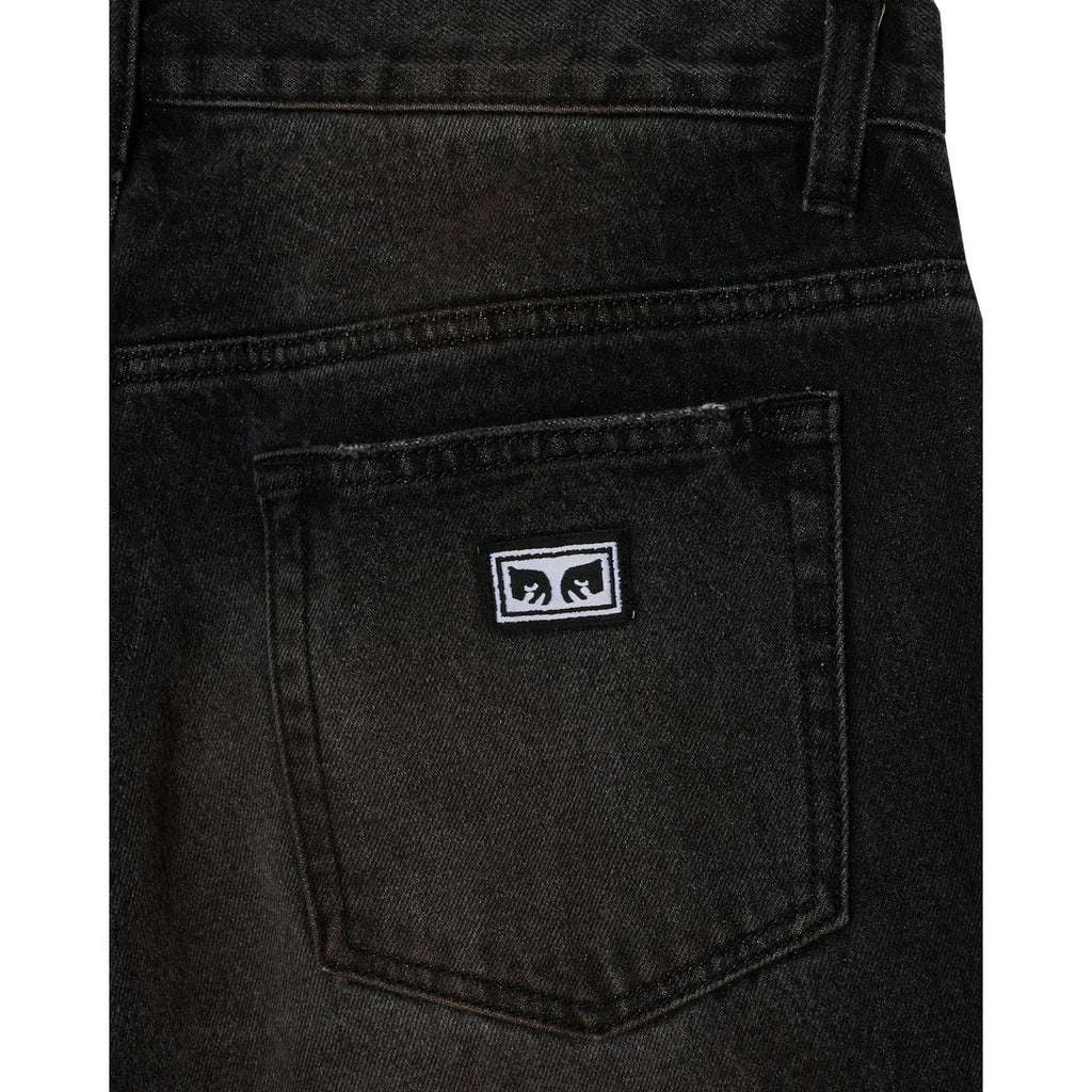 Obey Boxcar Straight Leg Denim Jeans - Oxidized Black - detail