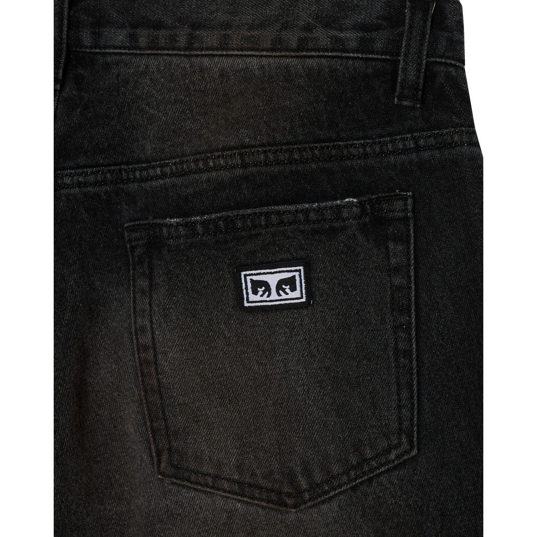 Obey Boxcar Straight Leg Denim Jeans - Oxidized Black - detail