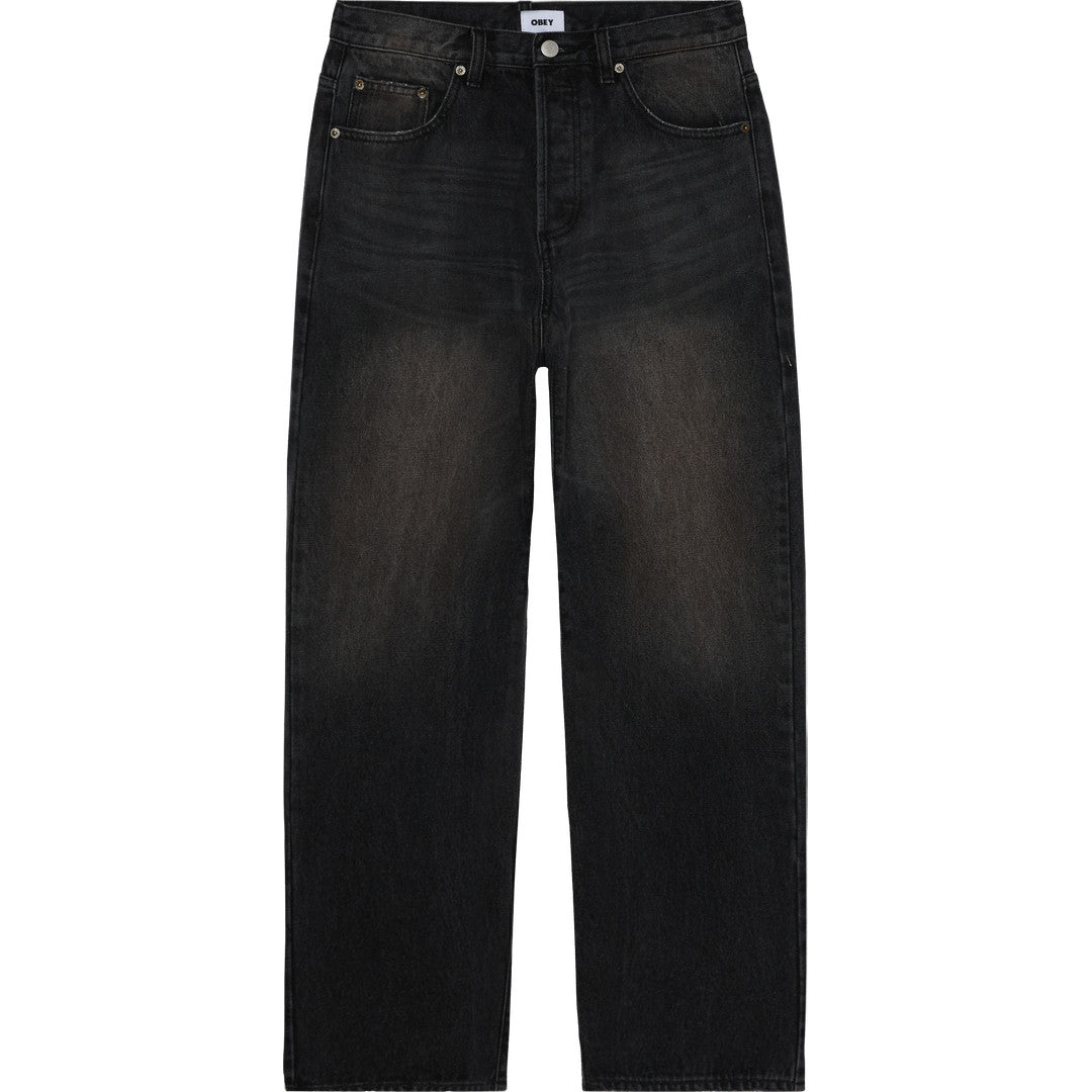 Obey Boxcar Straight Leg Denim Jeans - Oxidized Black - front