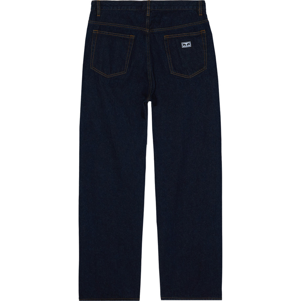 Obey Boxcar Straight Leg Denim Jeans - Rinse Indigo - back