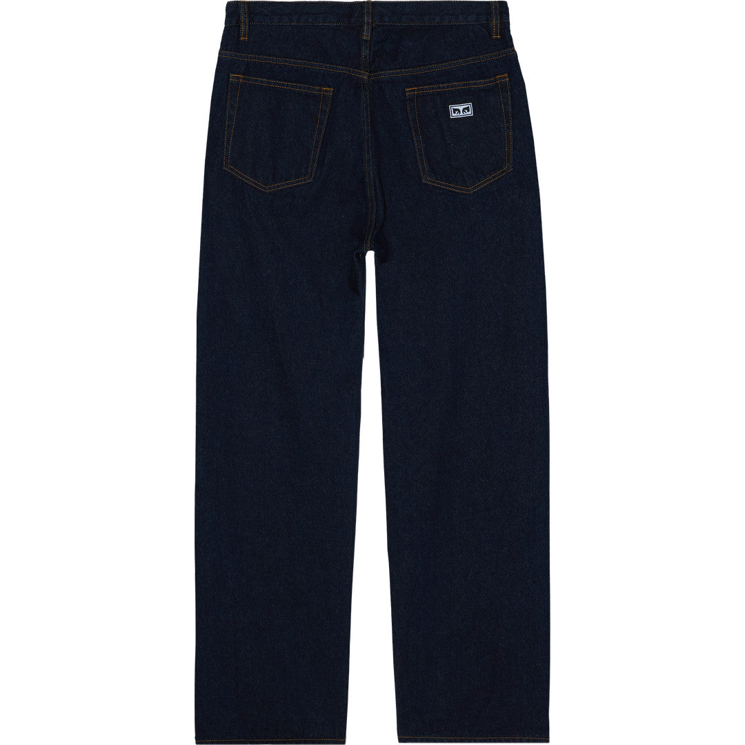 Obey Boxcar Straight Leg Denim Jeans - Rinse Indigo - back