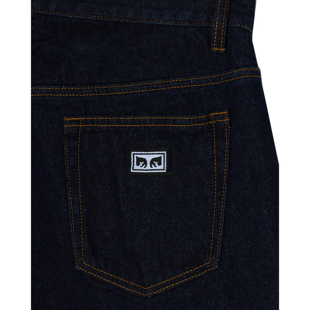 Obey Boxcar Straight Leg Denim Jeans - Rinse Indigo - detail