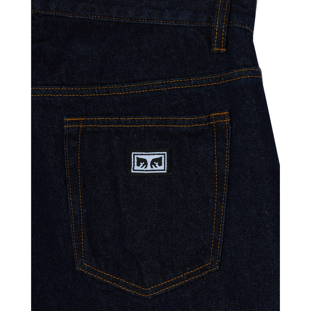 Obey Boxcar Straight Leg Denim Jeans - Rinse Indigo - detail