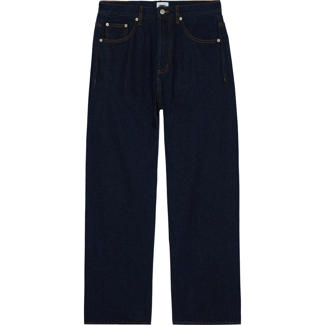Obey Boxcar Straight Leg Denim Jeans - Rinse Indigo - front